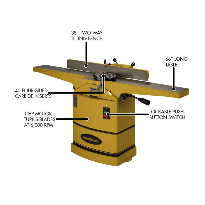 Powermatic 54HH 6" Jointer, 1HP 1PH 115/230V, Helical Head Powermatic