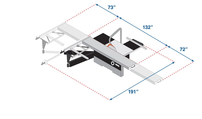 Maksiwa Diamond Sliding Panel Saw -  BMD.3200.IR - 10HP 3 Ph 220V Maksiwa