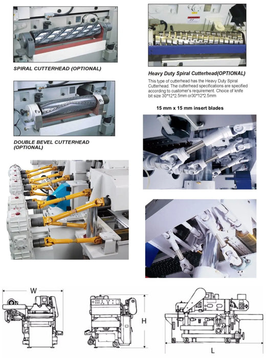 Castaly Two Side Planer with Spiral Cutter Head [24" & 38"] - Sawtooth Supplies