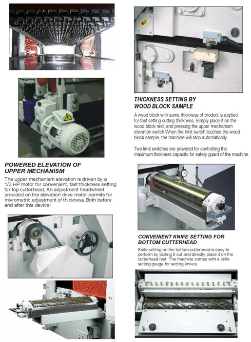 Castaly Two Side Planer with Spiral Cutter Head [24" & 38"] - Sawtooth Supplies